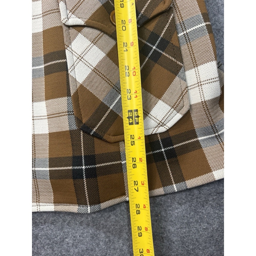 Vintage Tailored by Fem-E-Nits Plaid Knit Blazer Jacket Size 1 - Picture 5 of 9